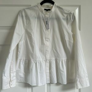 Jcrew peplum white button up shirt white size 8 NWT